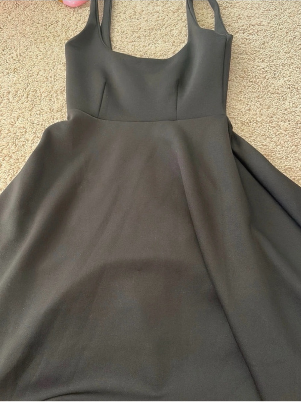 PrettyLittleThing Black Round Neck Fit & Flare Mini Dress